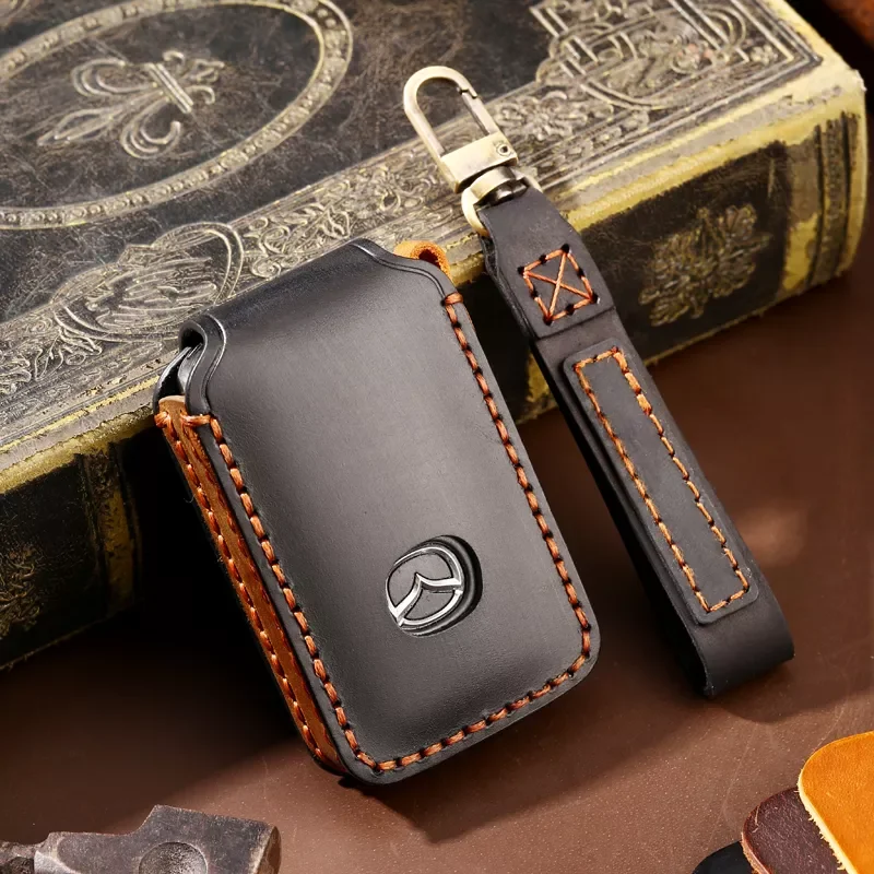 

Leather Car Key Cover Case Key Holder Bag Shell Auto Accessories Keychain for MAZDA 3 Axela CX4 CX5 CX8 6 ATENZA