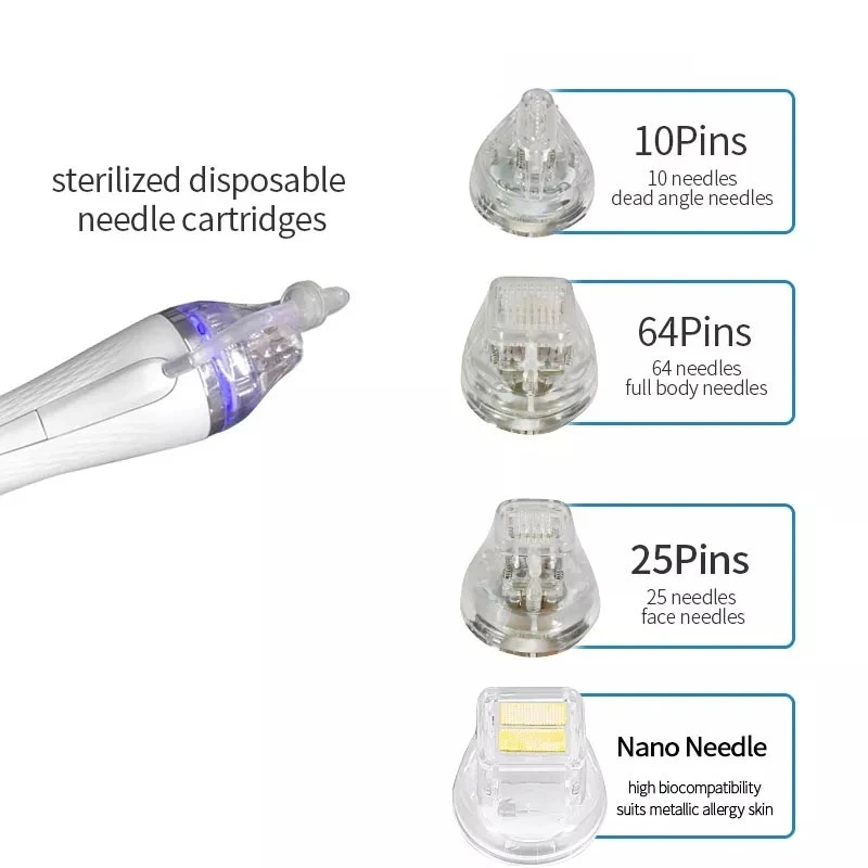 Disposable Replace Microneedle Cartridge Gold Plated 10/25/64/Nano Pin Tips for Micro Needle RF Machine