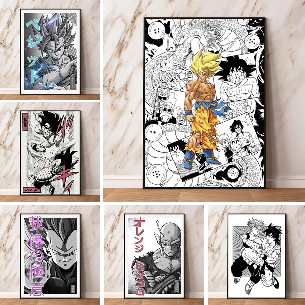 

Dragon Ball Poster SonGohan Canvas Kakarotto Painting Print Super Saiyan Wall Art Mural For Family Children Room Decor Pictures