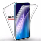 Чехол для Xiaomi Redmi 8A Note 8T 8 Pro 360, прозрачные двойные Чехлы для Redmi 7 7A Note 7, ТПУ + задняя панель, противоударный силиконовый Полный Чехол