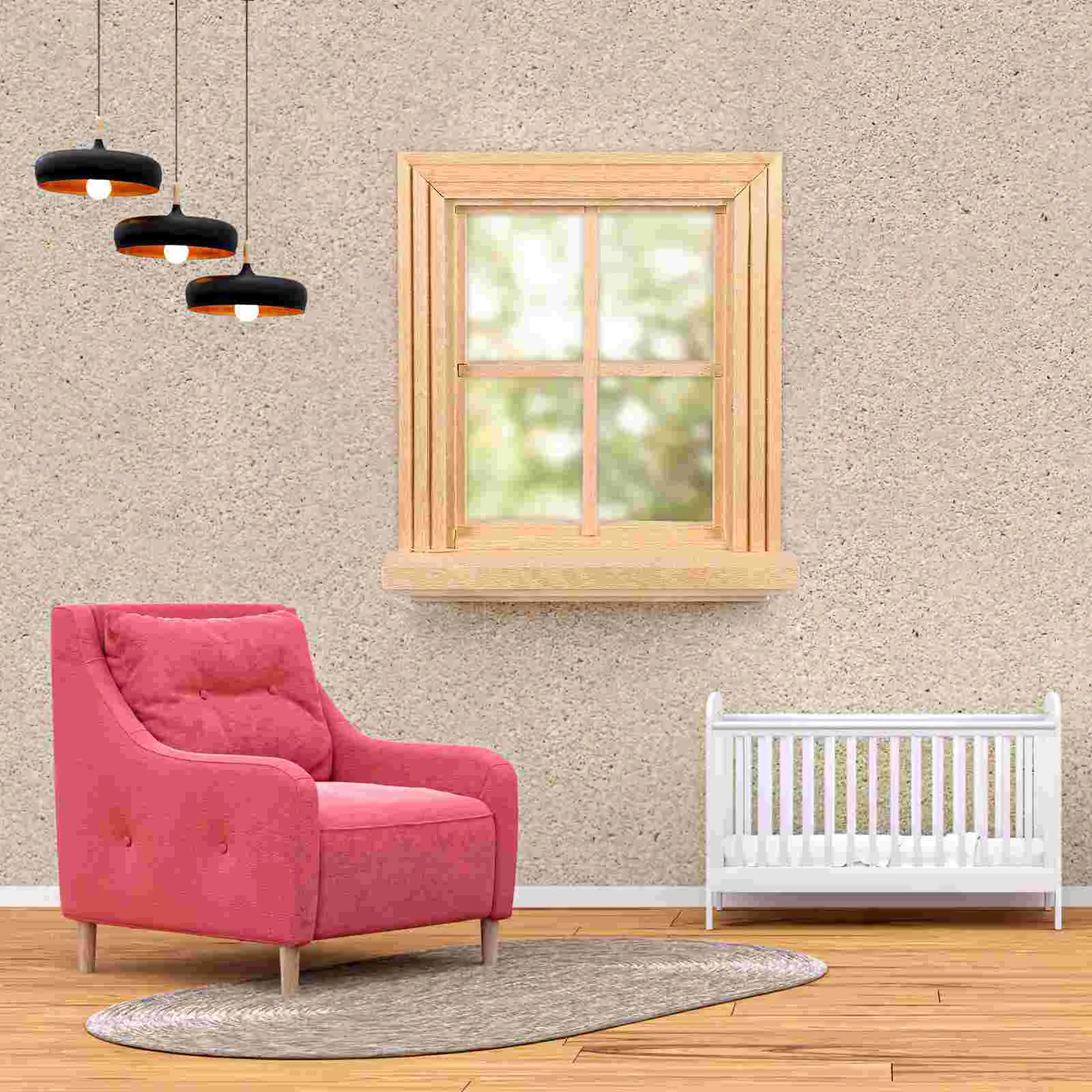 Простая четырехпастная оконная рама для дома мебель миниатюрная модель