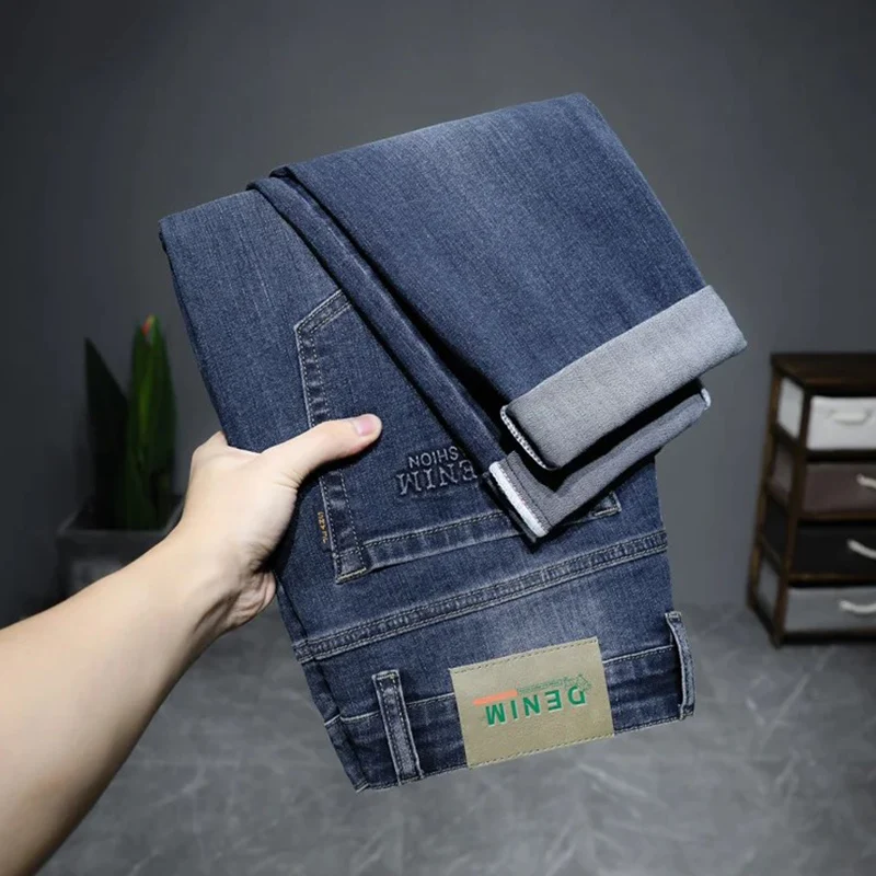 Джинсы мужские стрейчевые повседневные брюки стандартной посадки черные серые