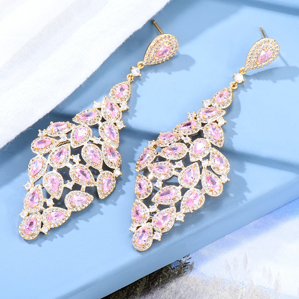 

Kellybola High Quality Long Pendant Earring for Women Original Boucle d'oreille Femme 2022 Full Austrian crystal Party Jewelry
