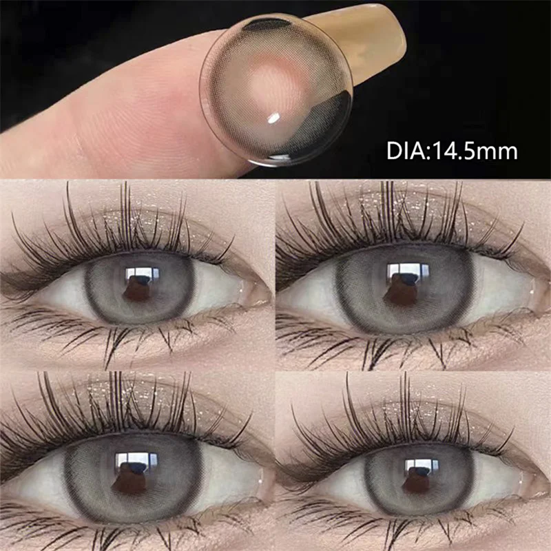 

YIMEIXI 2pcs Yearly High Quality with Diopter Myopia Fashion Round Beauty Pupil Natural Contact Lenses for Eyes Free Shipping