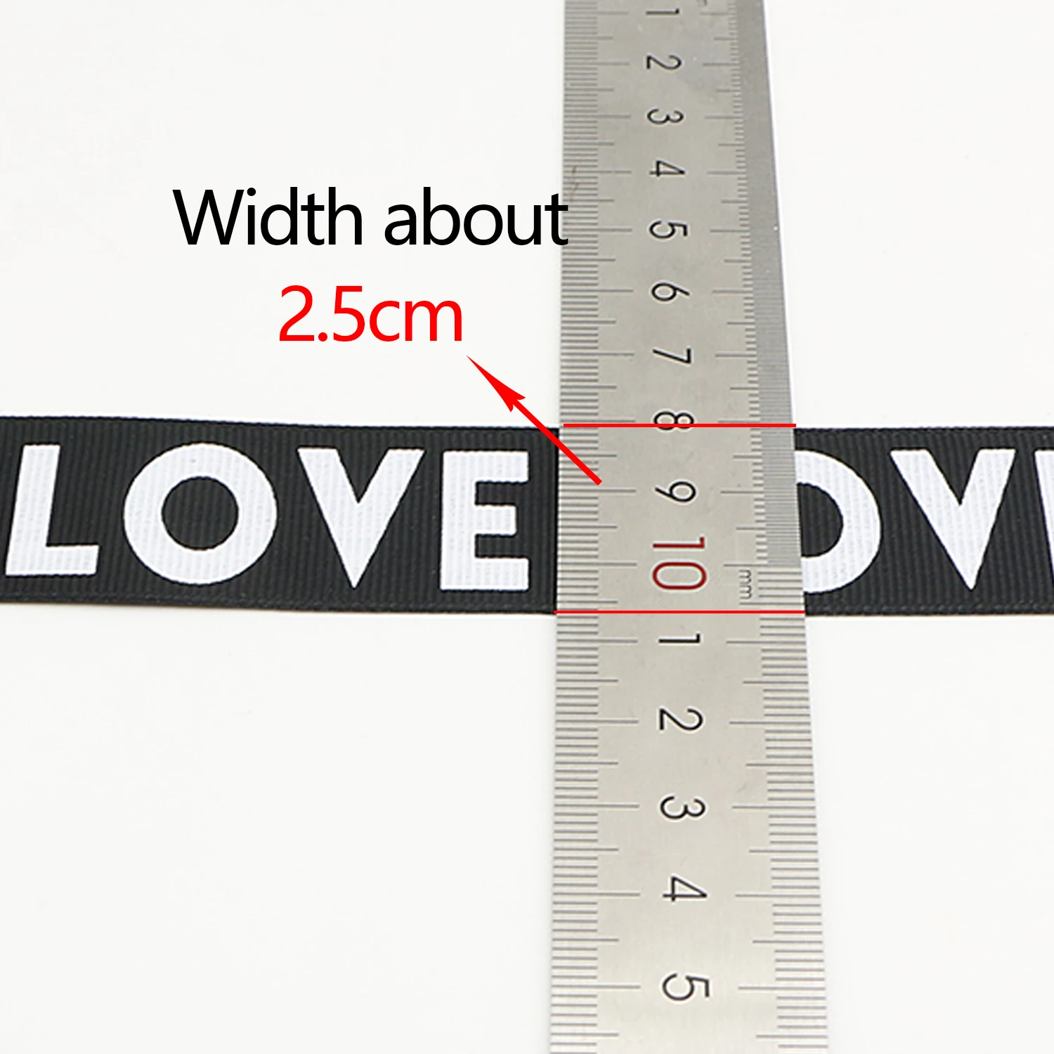 5 Yards 25mm Love Ribbon Printed Grosgrain Ribbons for Gift Wrapping Wedding Decoration Hair Bows DIY |