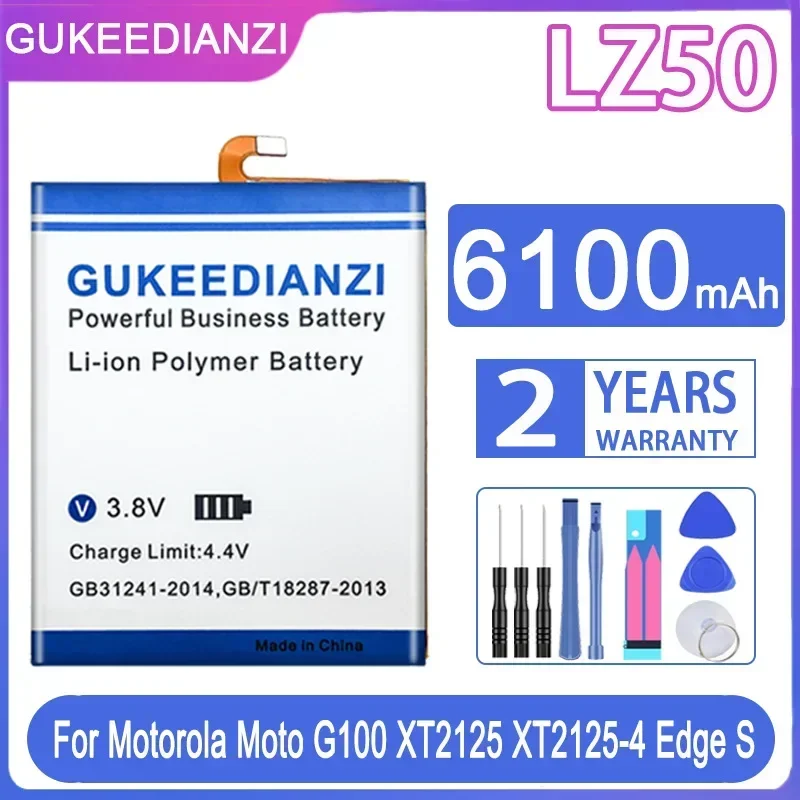 Сменный аккумулятор GUKEEDIANZI LZ50, 6100 мАч для Motorola/ONE 5G/для MOTO G 5G PLUS/G100/Edge S LZ 50, аккумуляторы для мобильных телефонов