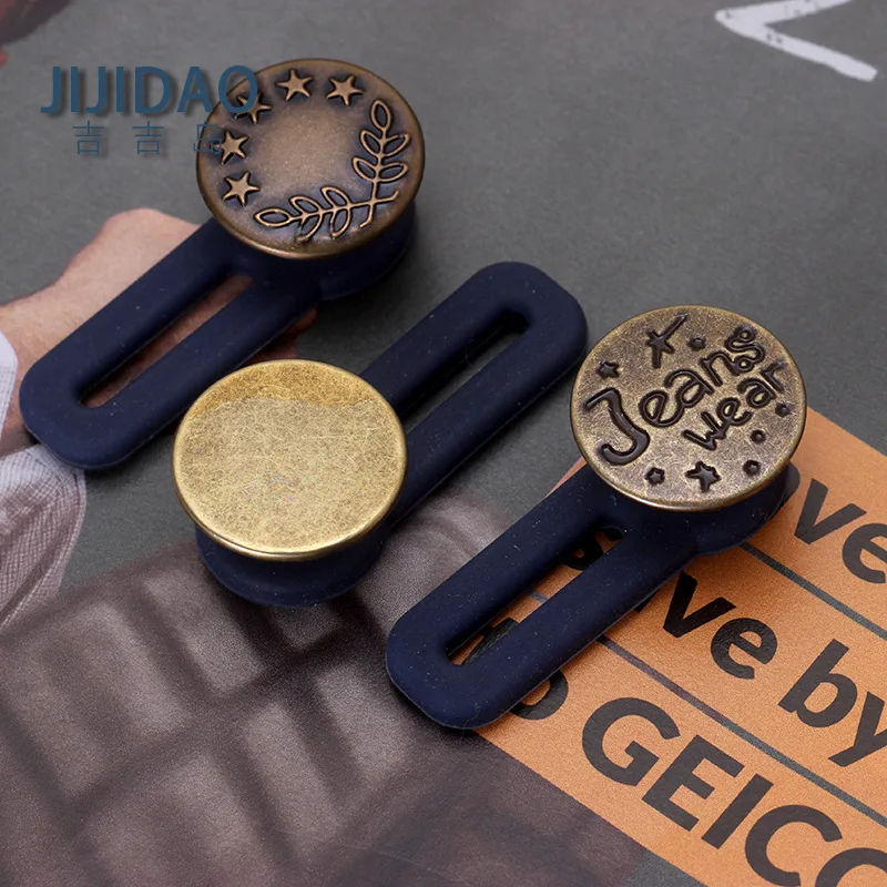 Extension Button Jeans Flared Waist Adjustment Buckle Rubber Removable Stitch-Free Nail-Free Metal Button R-Button