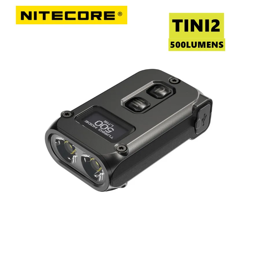 

Nitecore TINI2 Flashlight 500LM OLED Smart Dual-Core Rechargeable Built-In Battery Long Standby with Type-C Cable & fast adapter