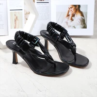 2022 sandals heels summer new style sexy fashion thin high heel metal chain banquet womens slippers shoes