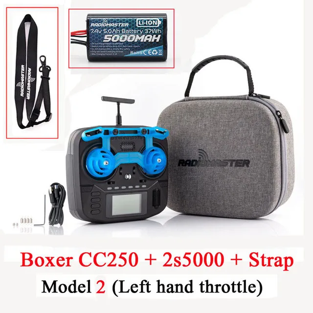 Radiomaster Boxer CC2500 + 2s 5000mAh battery + neck strap