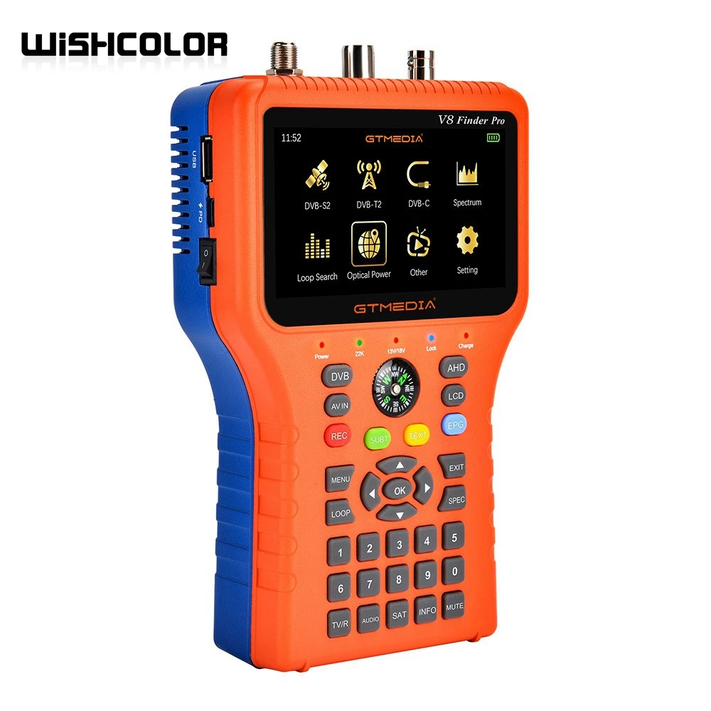 Wishcolor GTMEDIA V8 Finder Pro спутниковый искатель спутникового сигнала с ЖК-дисплеем 4 3