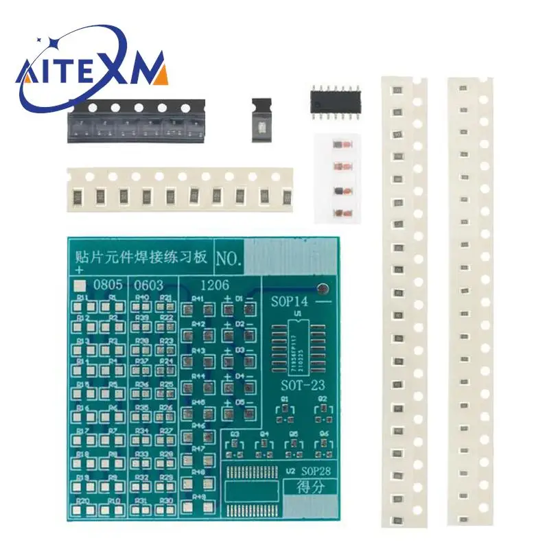 Печатная плата PCB SMT SMD для пайки тренировочная DIY Kit Fanny Skill Training Electronic Suit 77 шт.
