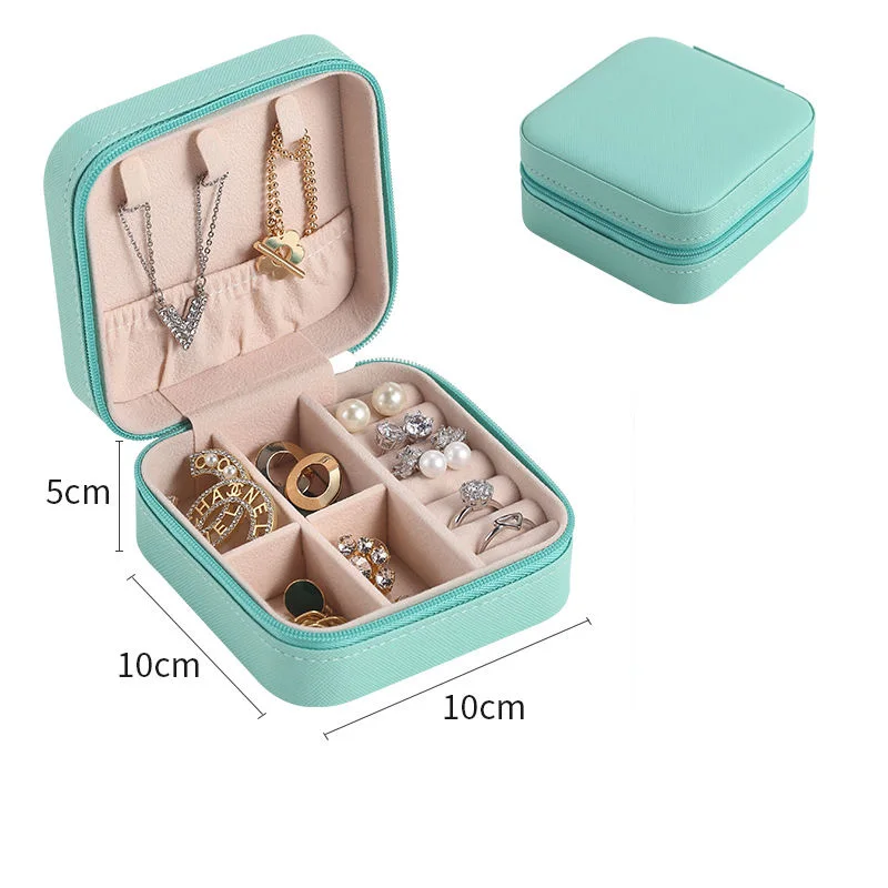 Portable Jewelry Organizer Display Travel Jewelry Case Boxes Ear Studs Earring Leather Storage Jewelry Box Woman