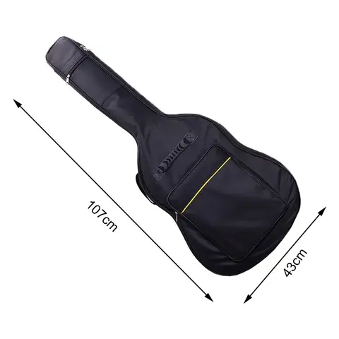40/41 дюймов сумка для гитары с двойными ремнями, толстый рюкзак с подкладкой для акустического регулируемого плечевого ремня, рюкзак для гитары, бас