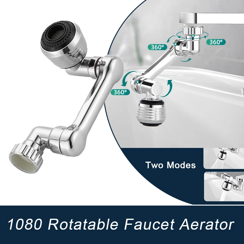 

1080 Rotatable Faucet Aerator Universal Plastic Splash Filter Kitchen Bathroom Faucets Extender Bubbler Water Tap Robotic Arm