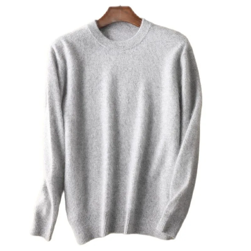 

Men 100% Pure Mink Cashmere Sweater O-Neck Pullovers Knit Large Size Mink Sweater Winter New Tops Long Sleeve High-End Jumpers