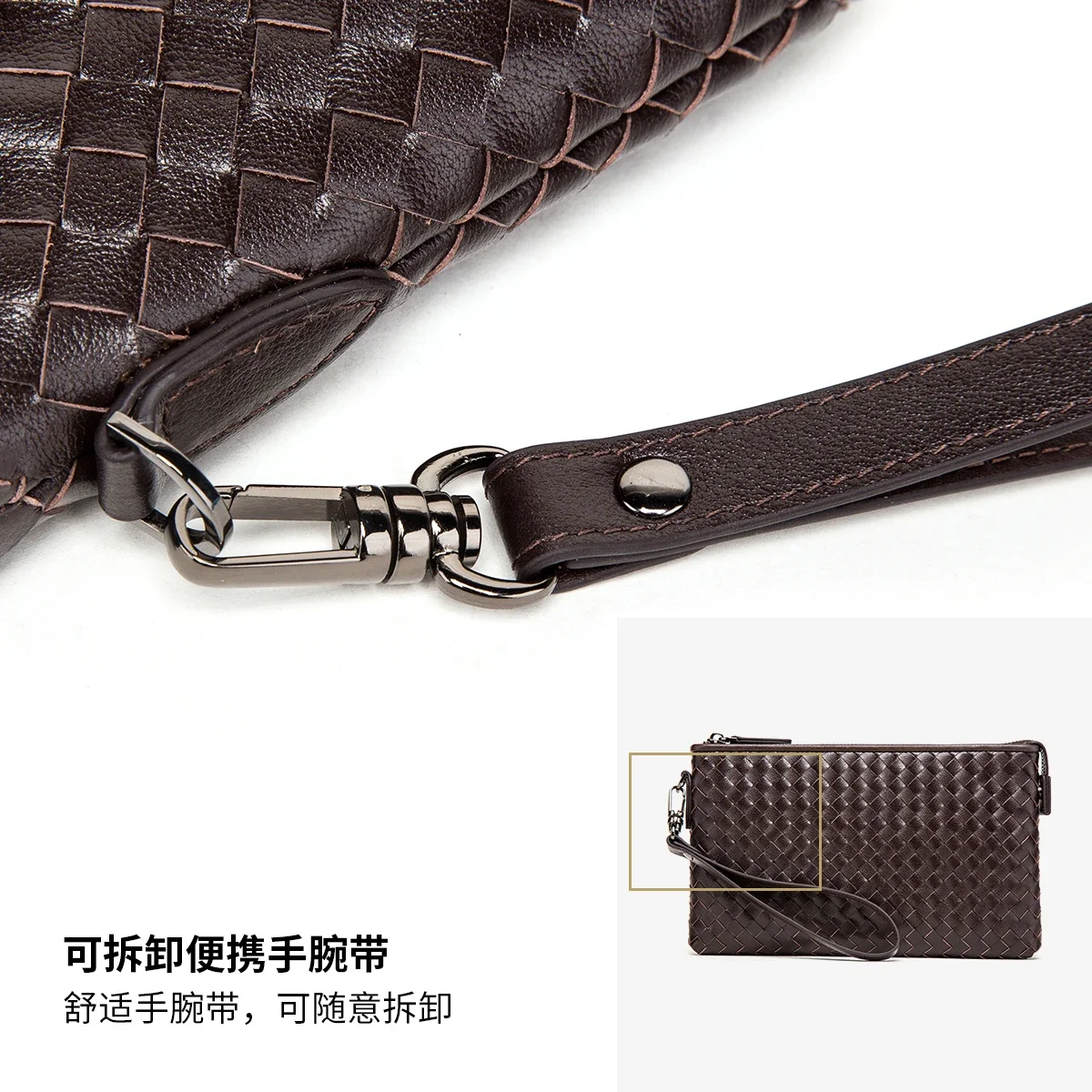 

Knitting BISON Bag Designer Luxury Women With Genuine Wallet Soft Fashion Leather DENIM Men Hand Cowskin Clutch Strap Purse