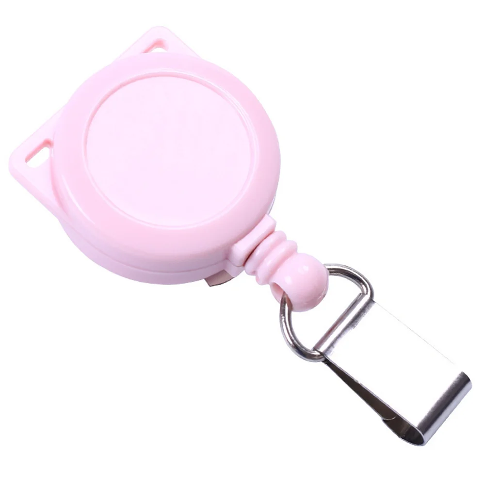 

1pc Cat Ears Retractable Badge Reel ABS Plastic ID Lanyard Name Tag Card Badge Holder Reels Anti-Lost Clip Office Supplies