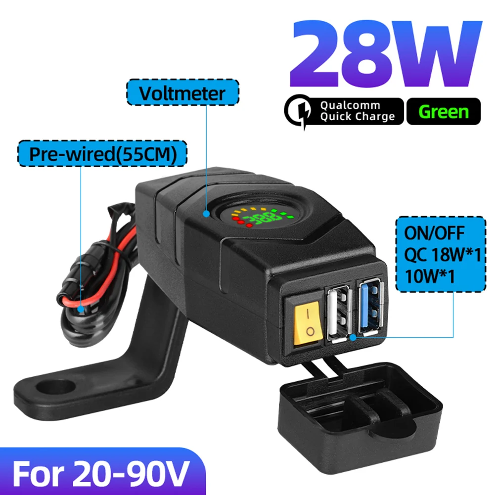 

DC20-80V Зарядное устройство для электронных велосипедов QC3.0 Адаптер для быстрой зарядки Электрический велосипед USB-зарядное устройство Аксессуары для электрических велосипедов