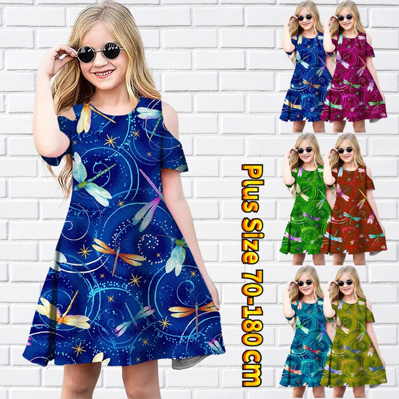 

Летнее платье-миди с круглым вырезом, коротким рукавом и открытыми плечами