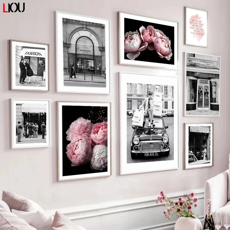 Парижский музей моды магазин шоппинг девушка настенная Картина на холсте