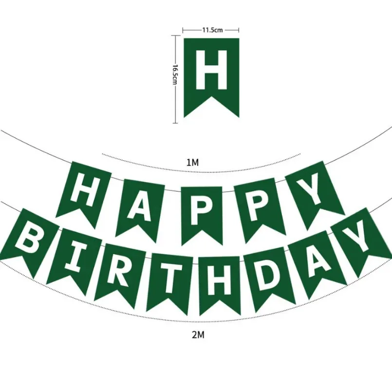 Праздничный набор флагов Happy Birthday