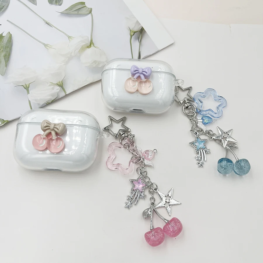Фото Чехол с подвеской в виде сладкой вишни для наушников Honor X9/earbuds4i, силиконовый чехол для наушников, чехол для наушников Honor 4i №1