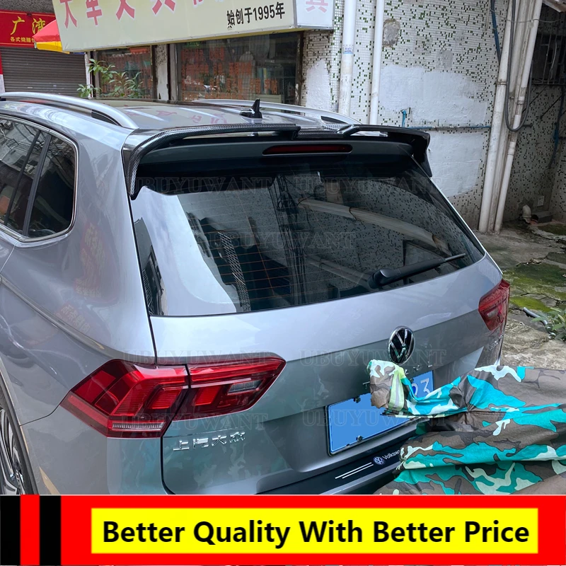 

Rear Roof Trunk Lid Car Tuning Spoiler Wings For Volkswagen VW Tiguan L 2017-2021 Carbon Fiber Look / Gloosy Black ABS Plastic