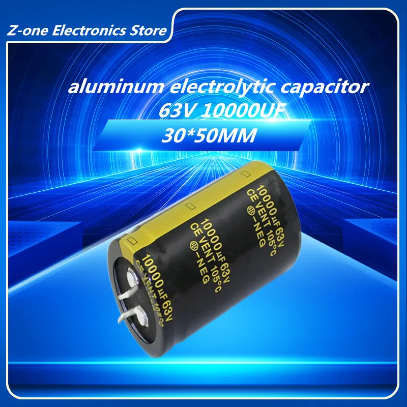 2-5pcs Audio Electrolytic Capacitor 63V10000UF 30X50 supercapacitor 63V 10000UF electrolytic capacitor for filter amplifier