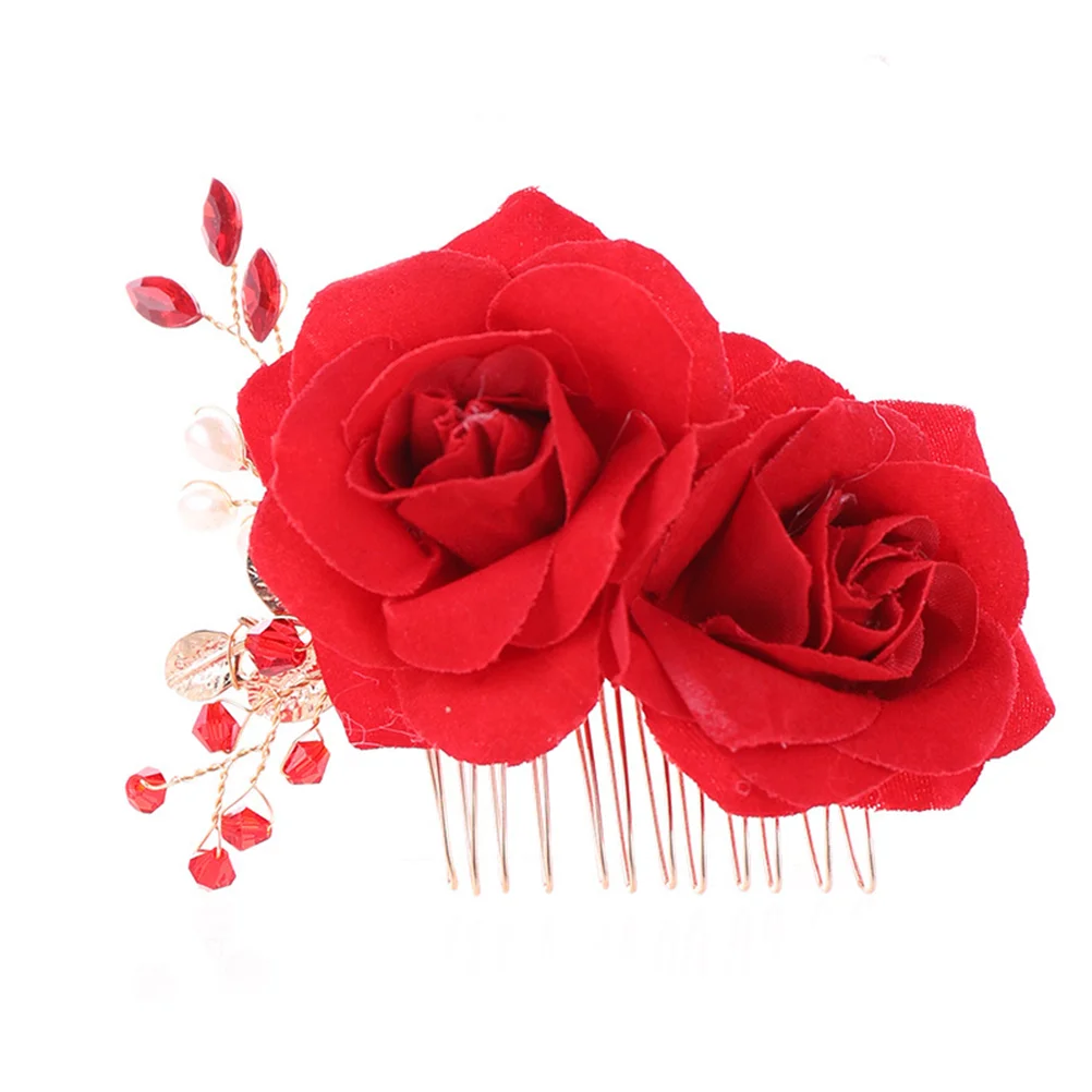 

Hair Rose Bridal Flower Comb Headpiece Accessories Hairpin Floral Artificial Clips Wedding Clipbrides
