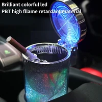 car ashtray with led light cigar cigarette ashtray container mini car trash can portable ashtray with lid suitable for most s3k7