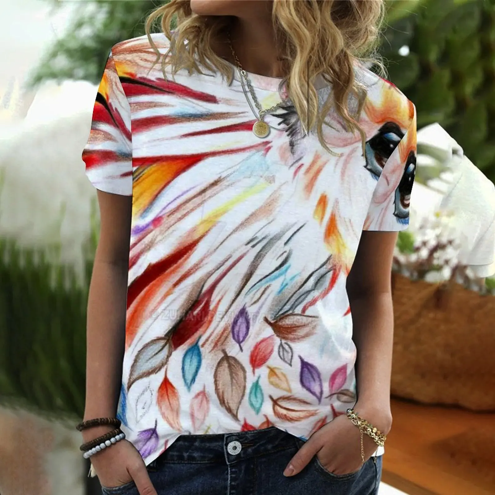 

clothing Woman Tshirts Plus Size Women Short Sleeve 3D Owl Printed O-Neck Tee T-Shirt Graphic T Shirts Tops Women