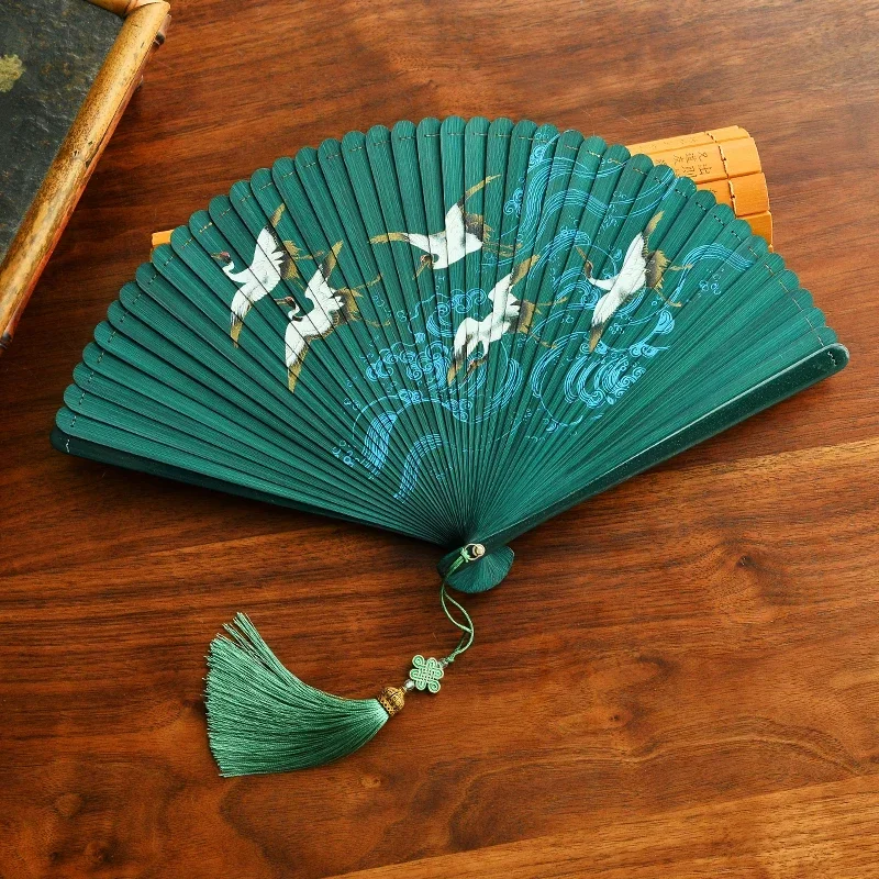 

Шелковый женский складной веер, переносной веер из бамбука и дерева, уличный декоративный Ручной Веер для украшения дома, складной веер, лучший подарок