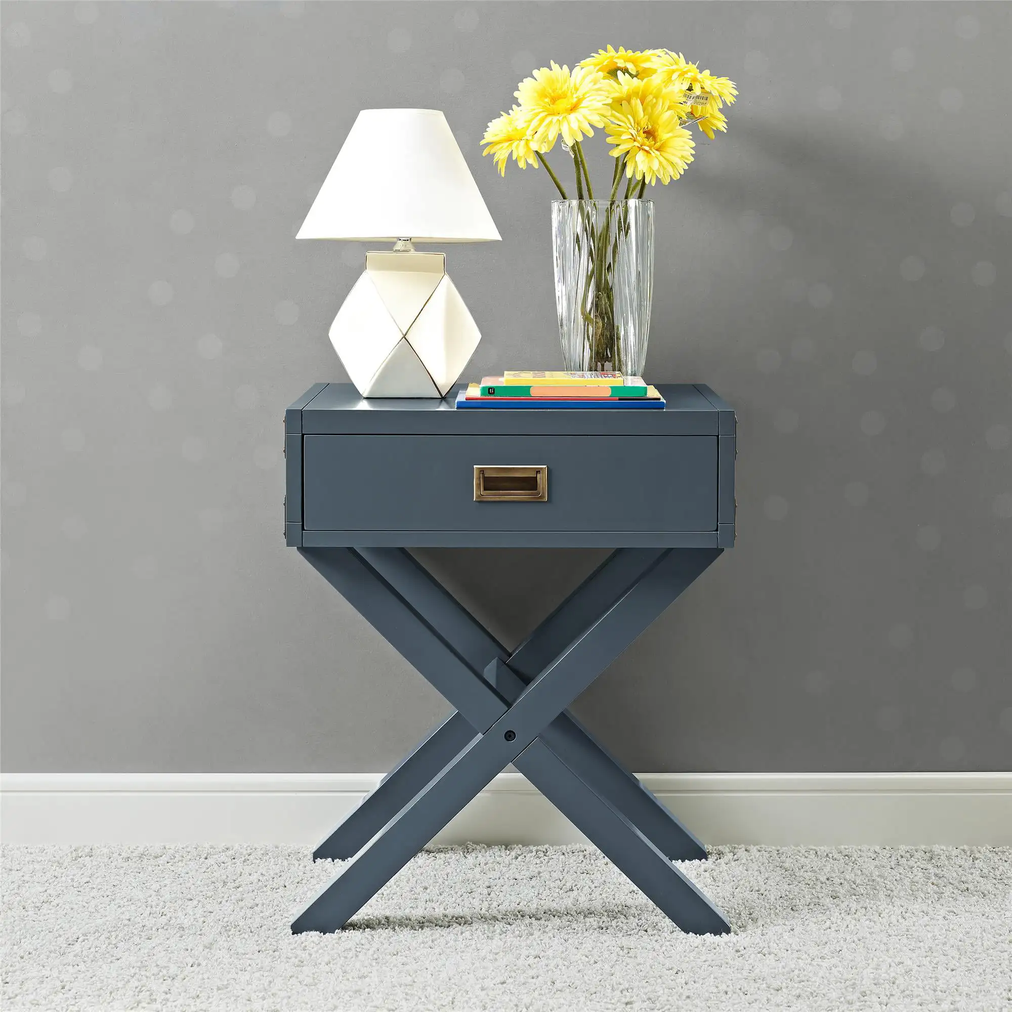 Miles Nightstand, Nursery Furniture, Graphite Blue Wood