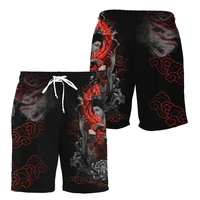 fashion samurai and dragon 3d tattoo printed mens shorts unisex shorts streetwear summer style polyester shorts