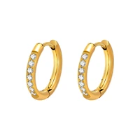 circle cz hoop earrings tiny huggies earring small gold plated stainless steel women gift