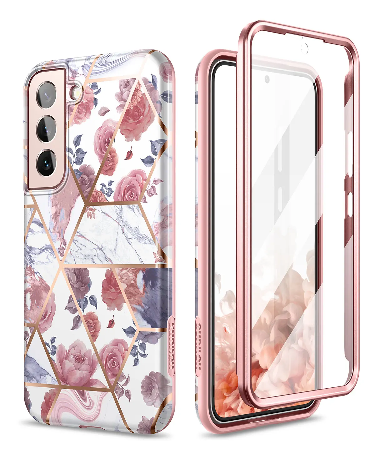 

Full-Body Stylish Marble Shockproof Rugged Bumper Ultra Thin Soft Silicone Case for Galaxy S22Plus withBuilt-in Screen Protector