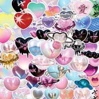 103050pcs y2k aesthetic heart stickers diy bicycle travel luggage laptop skull cross waterproof stickers goth 2000s toy decal