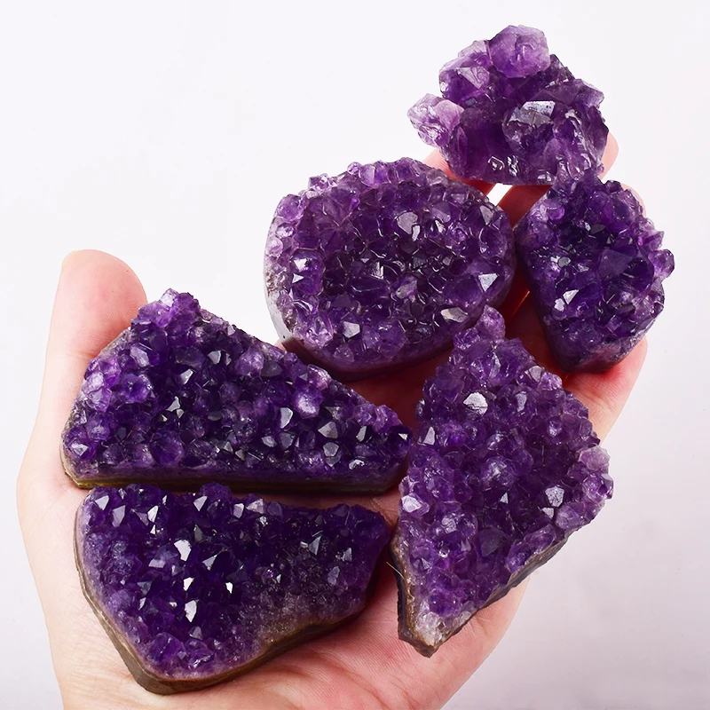 

Natural purple Brazilian amethyst cluster geotextile irregular energy healing mineral stone stone chakra healing home decoration