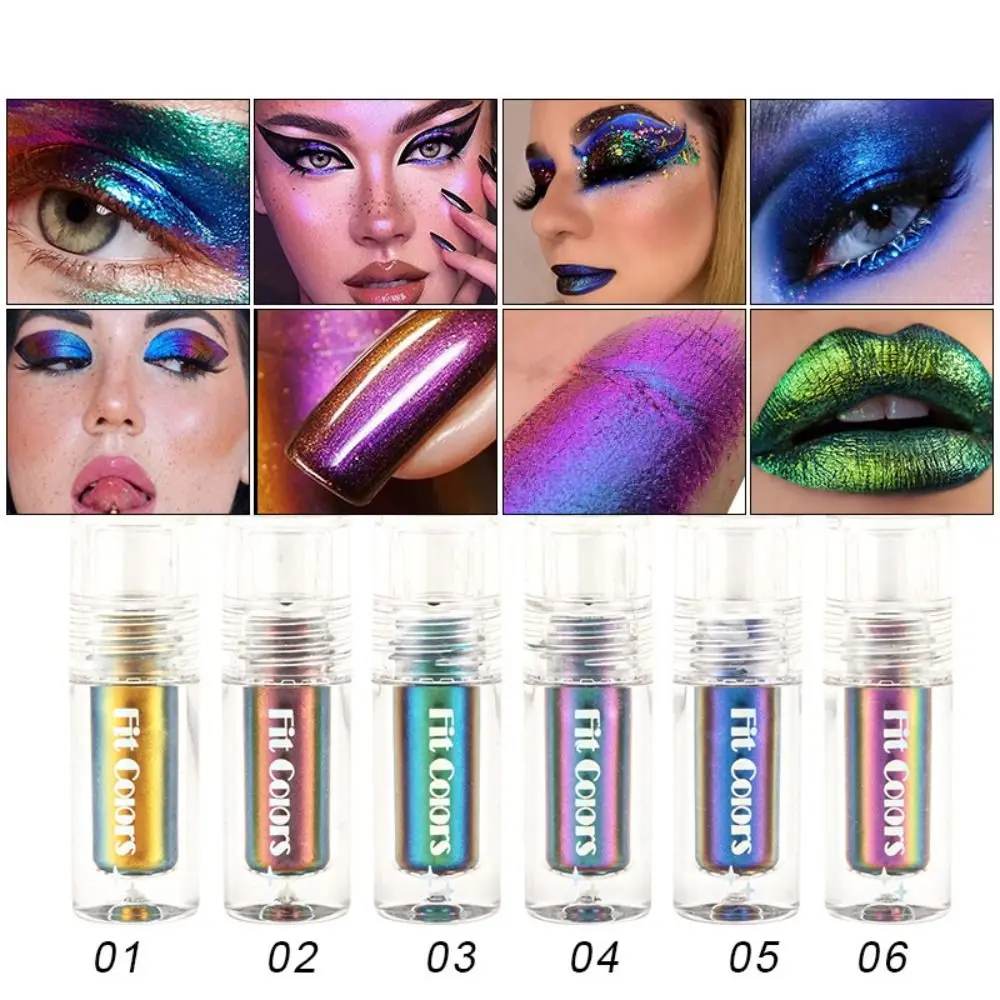 

Metallic Eyeshadow Powder Pigment Aurora Multi Chrome Liquid Eye Shadow Stick Gradient Colorful High Light Eyeshadow Makeup