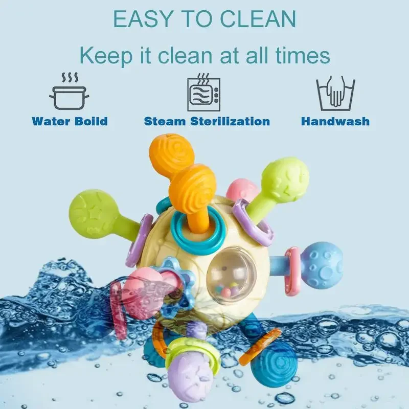 Детские игрушки 0-12 месяцев вращающийся погремушка мяч для захвата развивающая