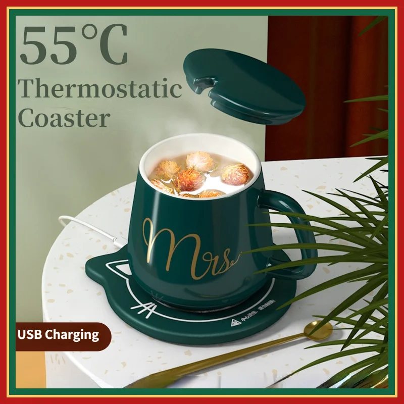 

Электрическая термостатическая подставка с USB-зарядкой, подставка для чашки, подогреватель напитков, молока, кофе, держатель для кружки, обо...