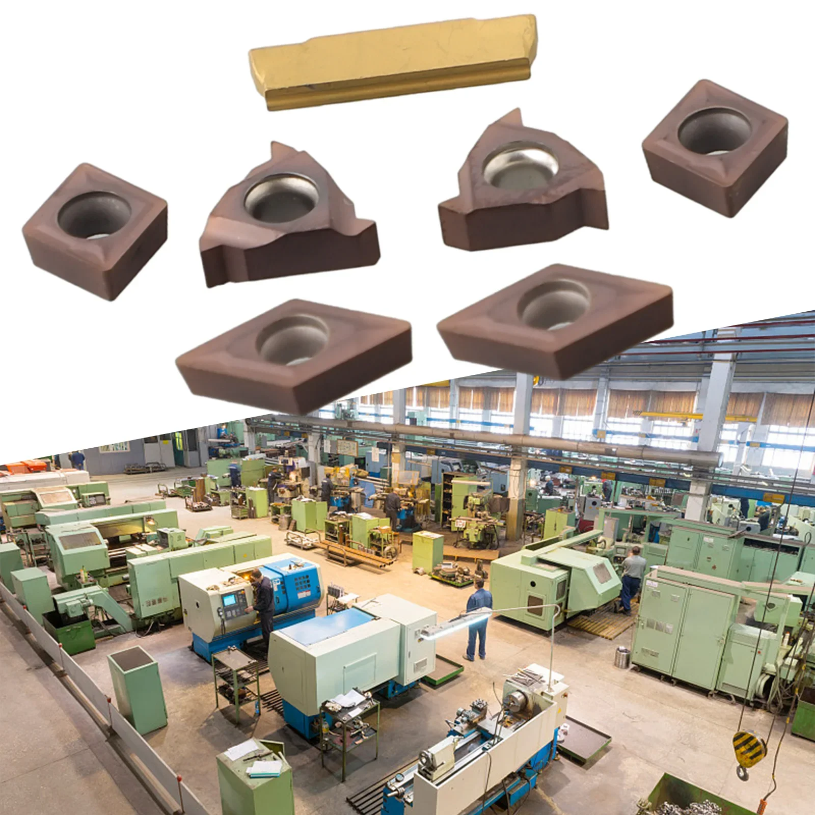 Набор твердосплавных вставок из 7 шт. для токарного держателя инструмента с