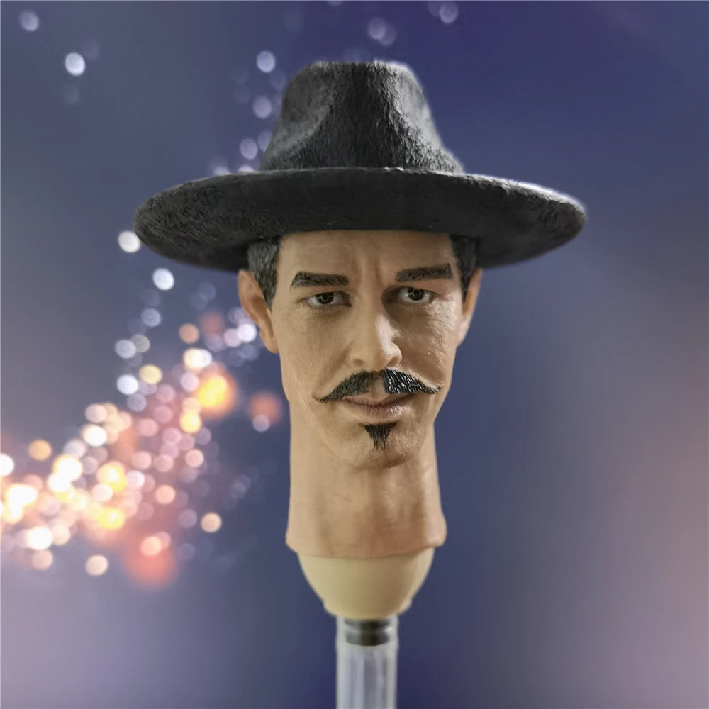 

1/6 Tombstone Town Doc Holliday Cowboy Val Kilmer With Hat Head Sculpture Model Fit 12" Action Figure Body Model