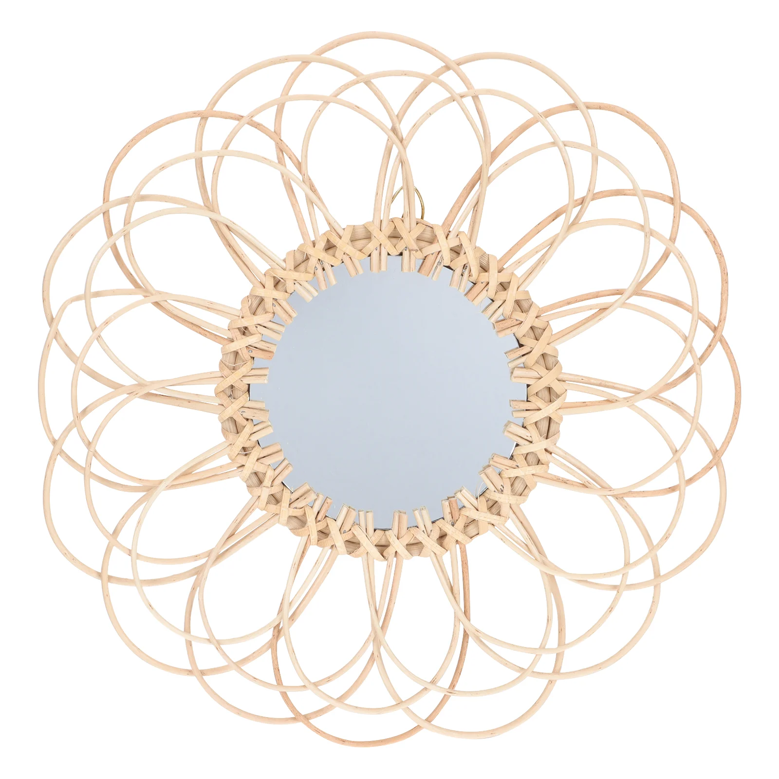 

Mirror Wall Rattan Decor Round Hanging Woven Makeup Wicker Circular Bathroom Farmhouse Mirrors Macrame Sunflowernordic Style