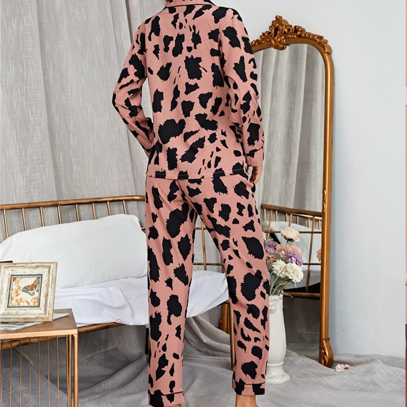 New Milk Print Pajamas Women Long Sleeves Suit Sweet 2022 Summer Fashion Women's Home Service Two-piece Suit Pajamas Woman