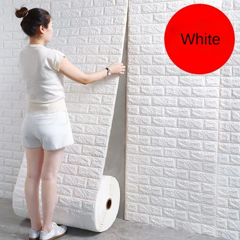 

70cm*1m 3D Self-Adhesive Wallpaper Continuous Waterproof Brick Wall Stickers Living Room Bedroom Children's Room Home Decoration