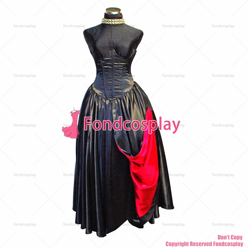 Платье для косплея с надписью The Story Of O With Bra телесного цвета черное атласное