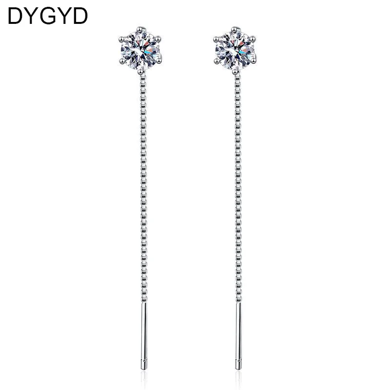 

1ct D Color Moissanite Diamond Earrings 18K White Gold Plated 925 Sterling Silver Classic Six claws For Women Jewelry Wholesale