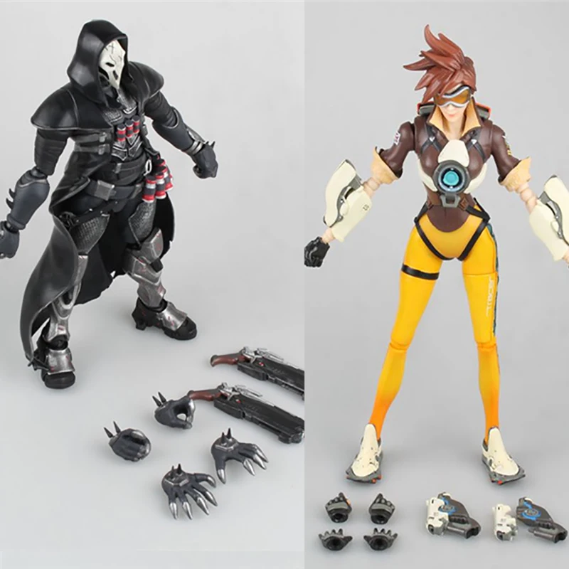 

OW OverWatch Figure Hero Reaper Gabriel Reyes Blackwatch Tracer Lena Oxton Figurine Action Figure Model Toys Bookshelf Decor
